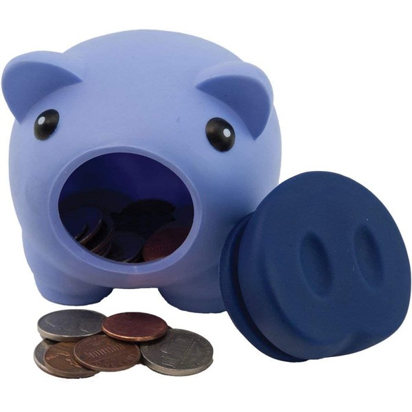 Alpen Glow Products Piggy Banks (Coin Holder) (Plastic Pigs for Storing Money, Coins, Miz)(Multiple Colors)(3 Pigs Per Pack)(Purple, Green, Blue)