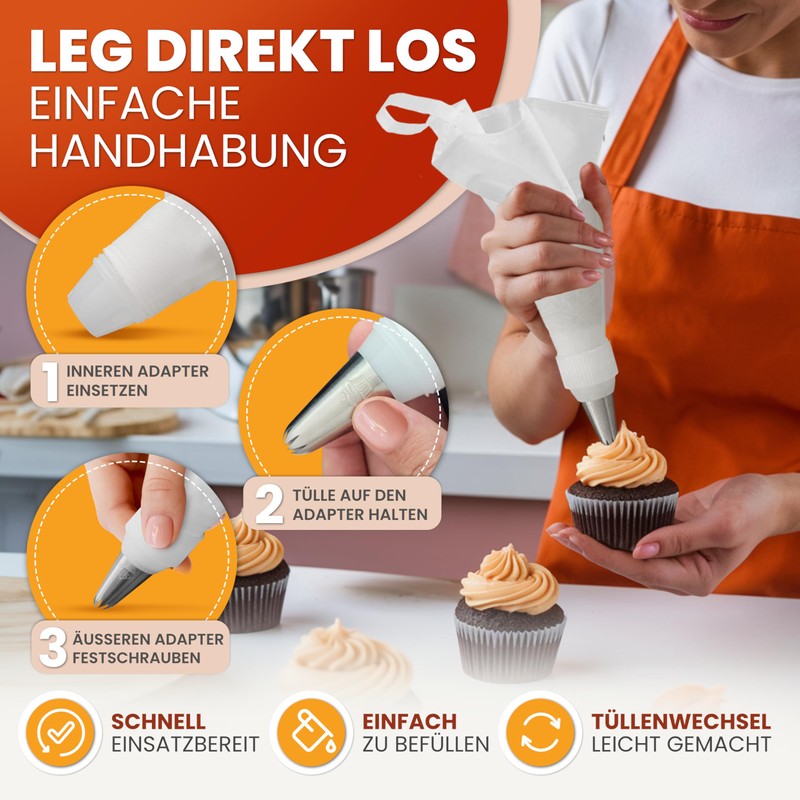 BakeBuddy Premium Icing Bag Set (11 Pieces) - 35 cm