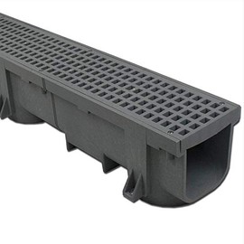 Polylok Heavy Duty 4ft Trench Drain & Grate - Gray