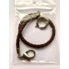 PUREgrey Brown Leather Braided Pocket Watch Chain with Lobster Clasp,