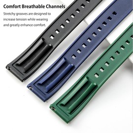 TICFROG Watch Straps, Rubber Quick Release Wristband, Sports Straps Bracelet, Replacement Band for Men and Women, Compatible Lug Width 20mm 22mm 24mm (Blue, 20mm)