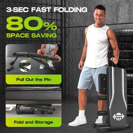 OPPSDECOR Weight Bench for Home Gym, Fast Foldable Workout Bench Press for Home Gym Full Body Strength Training, 8 Adjustable Backrests Incline/Flat/Decline Sit up Bench - 2025 Upgrade (Snow)