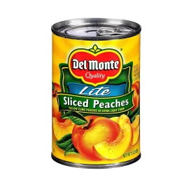 Del Monte Yellow  Lite Cling Sliced Peaches light Syrup - 15oz Ea  (6 cans)