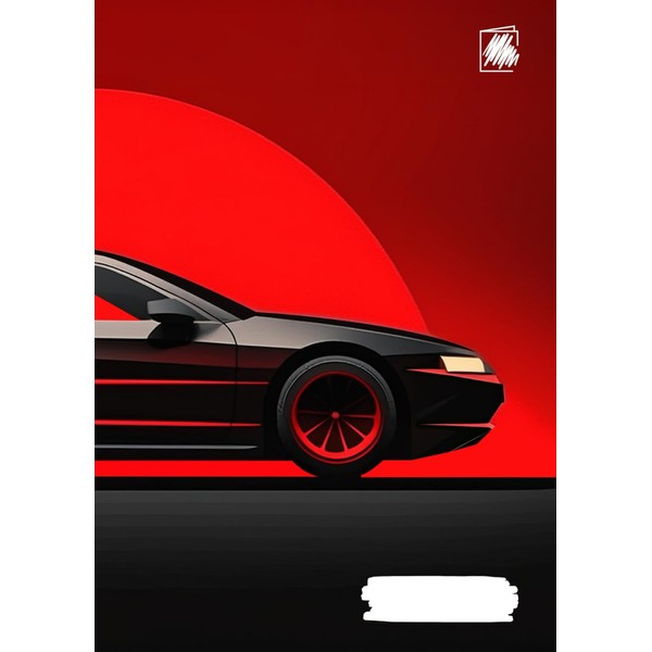Scribeio Notebook- A black car, Pack of 1 | Ruled