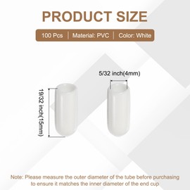sourcing map 100pcs Pegboard Hooks Protector Rubber End Caps, Peg Board Hook Flexible Prongs End Tips Caps Rack Cover for Pegboard Dishwasher Hook, White(25mm Long 4mm Inner Dia)