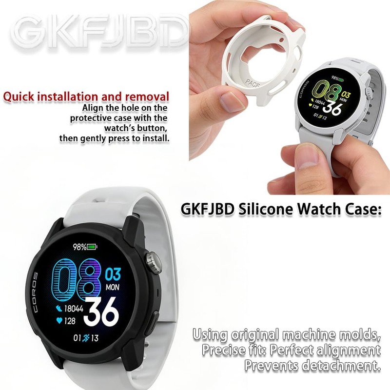 GKFJBD Compatible for Coros Pace 4 Screen Protector & Case，HD