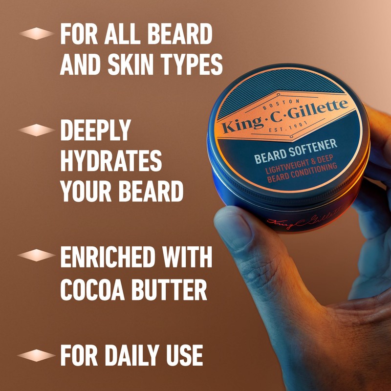King C. Gillette Soft Beard Balm, Deep Conditioning with Cocoa