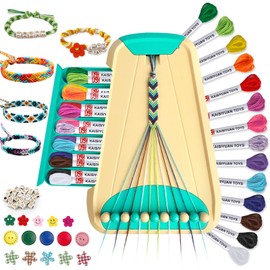 Arts and Crafts for Kids Ages 8-12,Friendship Bracelet Making Kit for Girl,Kids Jewelry Making Kit with 28 Pre-Cut Threads,Christmas Birthday Gifts for Ages 6 7 8 9 10 11 12 Year Old (Cyan)