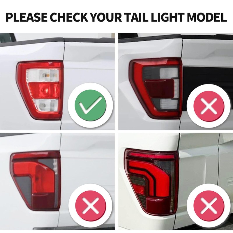 JeCar Taillight Trim Covers Smoked Brake Light Rear Lamp Guards