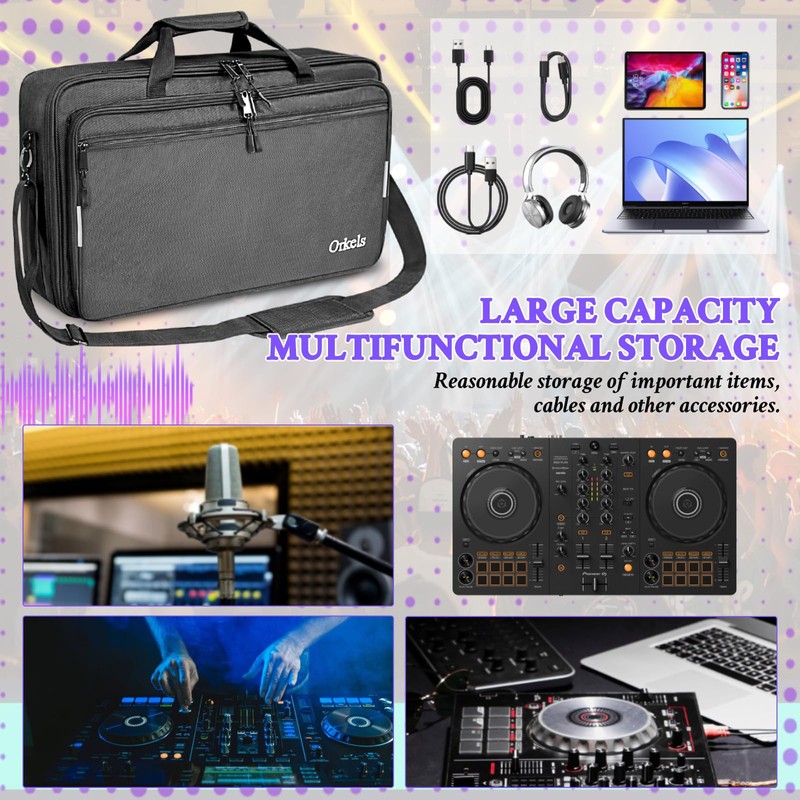 ORKELS DJ Controller Bag Compatible with FLX4, FLX2, REV1, DDJ