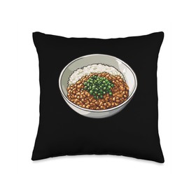 Natto Pixel Art Throw Pillow