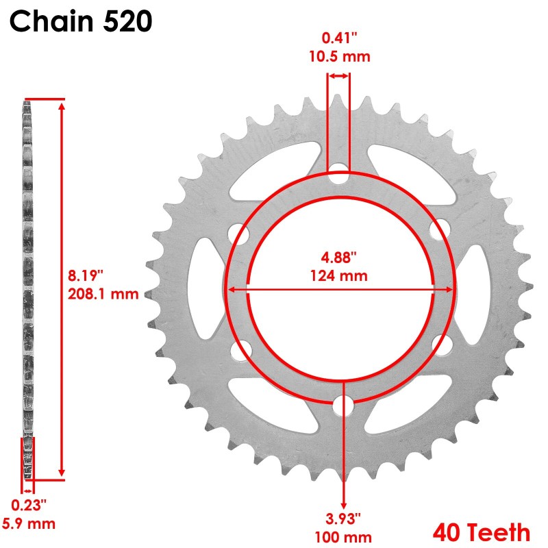 Caltric Red O-Ring Drive Chain & Sprocket Kit for Ducati