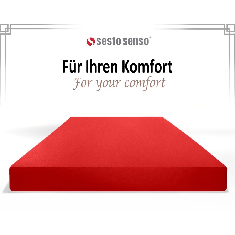Sesto Senso Fitted Sheet 200 x 200 cm Red for
