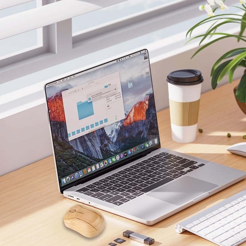 Joyzan Wireless Optical Bamboo Mouse Silent Mouse Wireless Computer Mouse