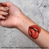 4 x 'Red Lips Tongue Out' Temporary Tattoos - Water