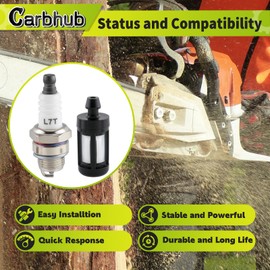 Carbhub Fuel Line Fuel Filter for Stihl 034 034AV 034 SUPER 028WB 028AV 028 with Spark Plug