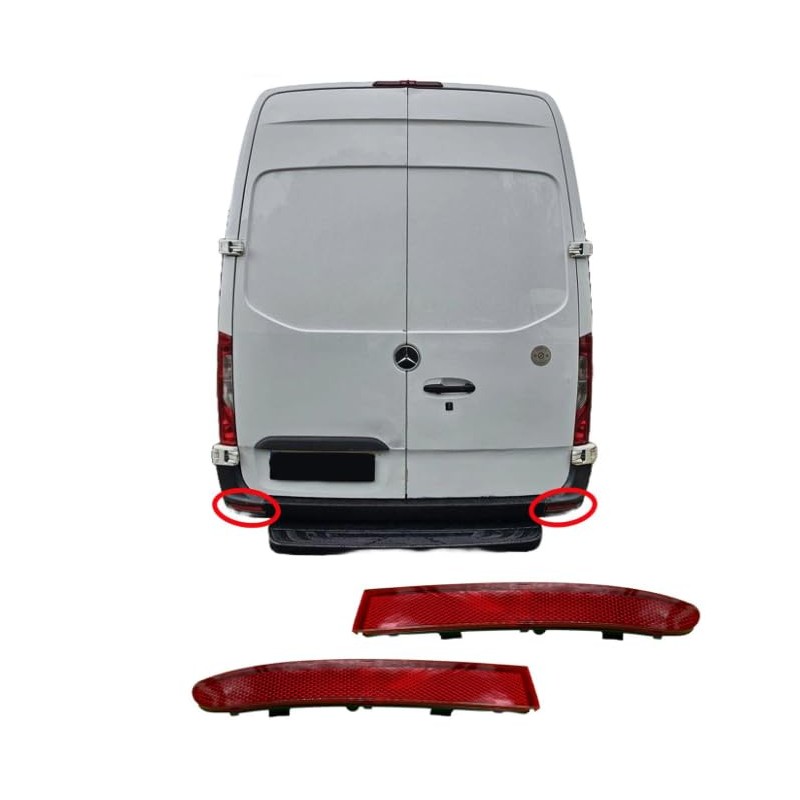 2X Rear Bumper Reflector Lens L and R For MERCEDES