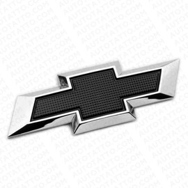 AutoTattoo Chrome Black Steering Wheel Bowtie Overlay Chevy Silverado 14-24 Emblem Badge