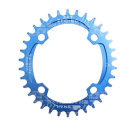 DJC Bike Chainring 104BCD Oval 32t 34t 36t 38t Tooth Narrow Wide 7/8/9/10/11/12 Speed Ultralight MTB Mountain Bike 104 BCD Chainwheel,09# Oval Blue,34T