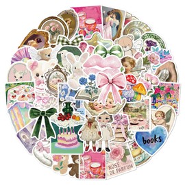 Aesthetic Stickers 100PCS Y2k Stickers Coquette Stickers Cute Stickers Vinyl Waterproof Stickers for Laptop Bumper Skateboard Water Bottles Computer Phone for Kids Girl Boy Teens Adult