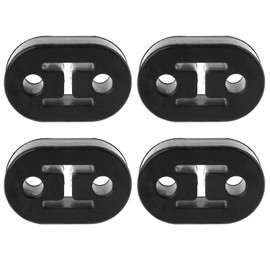 Paifeancodill Racing Universal Exhaust Rubber Short Hanger, 4 Pcs Rubber Exhaust Hanger, 2 Holes Muffler Exhaust System, Insulator Bracket Bushing Mount, High-Density Tailpipe Damping Hanger (4 Black)