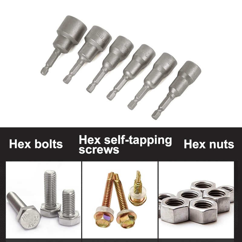 2 Pcs Screwdriver Nut Driver Bit, 16 mm Metric Hex