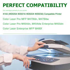 PM Colori 414A Black Toner Replacement for HP 414A W2020A Toner Fit for HP Color Laser Pro MFP M479fdw M454dw M454dn M479fdn Toner Printer (2 Black)