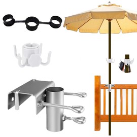 TaiXinYuly Parasol Holder, Balcony Railing, Adjustable, Space-Saving Parasol Holder, Balcony, Diameter 25-38 mm, Umbrella Holder, Balcony Railing, Parasol Stand, Suitable for Maximum Width 5 cm