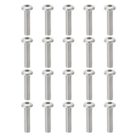 PATIKIL #10-32x7/8" Button Head Socket Cap Screws, 20 Pcs 304 Stainless Steel 18-8 Socket Cap Screw Bolts Allen Hex Drive Full Thread Fine Thread UNF