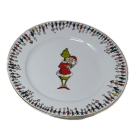 Zrike Brands Dr. Seuss Grinch Who Stole Christmas Dinnerware (Whoville Border, Dinner Plates - One Plate)