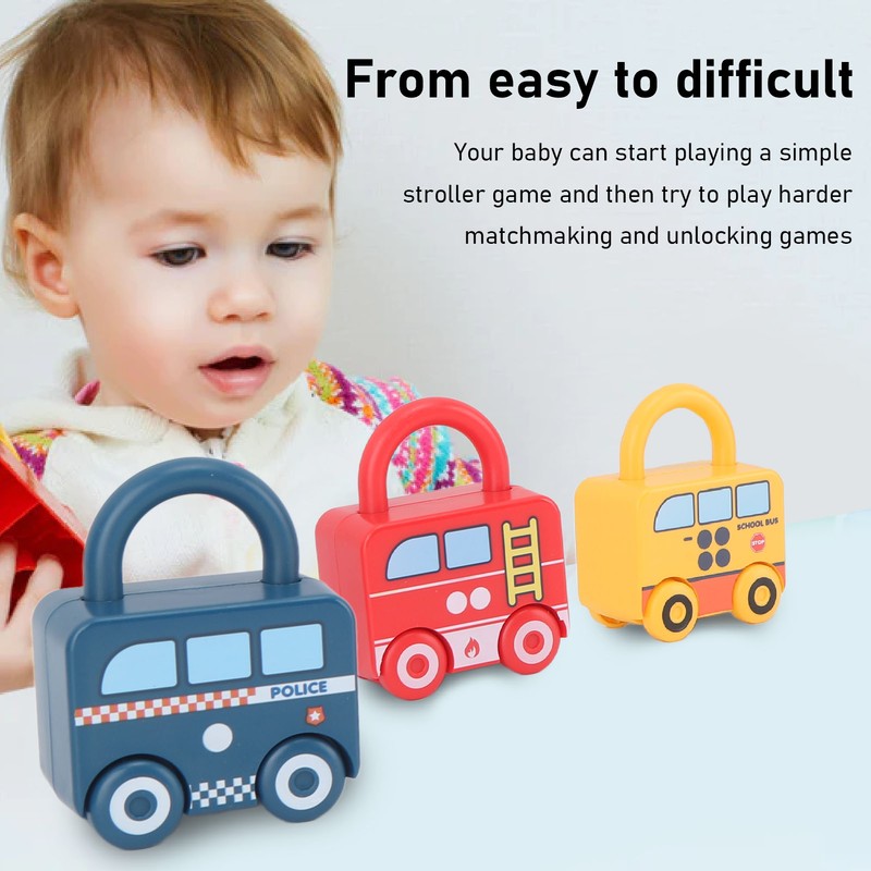 Lock Key Toy DIY Early Education Sorting Matching Fun Cartoon