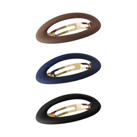 3 Pcs Large Oval Hair Clips Elegant Snap Hair Clips Big Flat Hair Clips Solid Color Matte Hair Clips French Hair Barrettes Fashion Hair Accessories