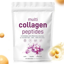 Kollagen Pulver,Premium Collagen Complex Typ 1, 2, 3, 5, 10-100% Kollagen Hydrolysat Peptide-geschmacksneutral,wasserlöslich