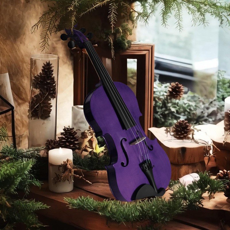 Ceciliec 16 Inch Acoustic Viola Set, Beginner Handmade Varnish Solid