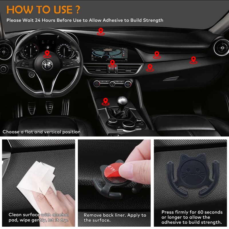 HOMEFOX Multi-Surface Holder Car Mount 1 Pack Compatible for Popsocket