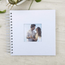 8 x 8 Inch Small DIY Scrapbook Photo Album with Cover Photo 80 Pages Hardcover Craft Paper Photo Album for Guest Book, Anniversary, Valentines Day Gifts (White, 8 x 8 inch)