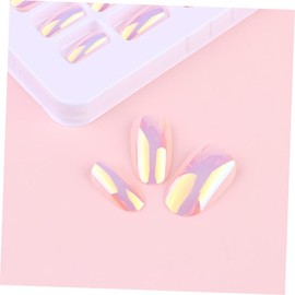 Beavorty 24pcs Assorted Color Fake Nail Sticker Glittering Full Cover Nail Patches for Parties Everyday Easy to Apply