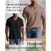 Huukeay 3 Pack Men's Waffle Shirts V Neck Tee with