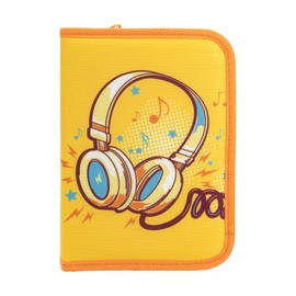 Idena 22079 - Pencil Case with Zip, Design Sound, Filled Pencil Case with 28 Pieces