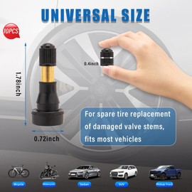 10PCS High Pressure Tire Valve Stems, TR600HP Car Copper Tubeless Snap-in Tire Air Valve Stem Kit, Universal Auto Decor Accessories Good for Larger or Heavy-Duty Vehicles