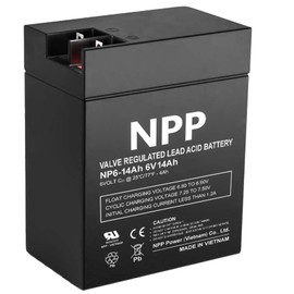 NPP NP6-14Ah 6V 14 Ah Rechargeable Sealed Lead Acid Battery for Parmak 901 & Magnum Solar Park & Teledyne B8-6 Emergency Lighting