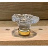 Clear Rose Cut Crystal Drawer Pull Gold Accent with Brass