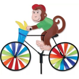 Premier Kites 20" Monkey on a Bike Wind Spinner,  Whirligig, Yard Stake, by Premier Kites