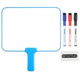 Whiteboard A5 Size Double Sided Dry Erase Answer Paddle, Dry Erase Board, Handheld Whiteboard, Signs Auction Paddles with whiteboard pens for Home School and Office (Yellow)