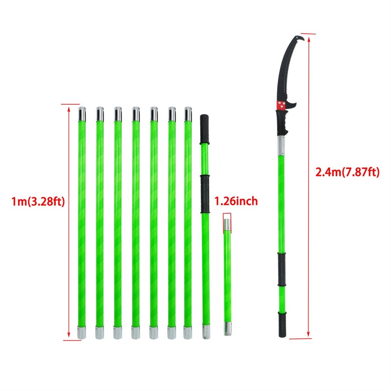 findmall 30ft Manual Pole Saw Extendable Tree Pruner Sharp Steel