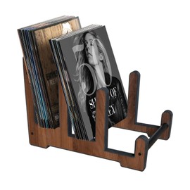 CHONIC Record Holder, 3-Tier Vinyl Record Storage Organizer, Vinyl Record Display Stand Racks, Wood Record Shelf, Storage for Records Album Book Magazine File