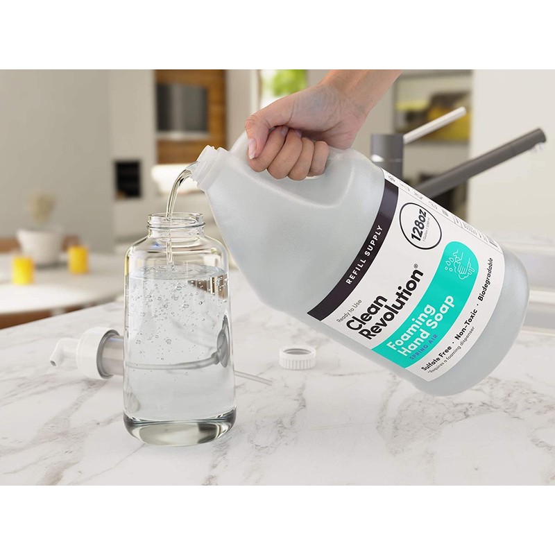 Clean Revolution Foaming Hand Soap Refill Supply Container, Ready to
