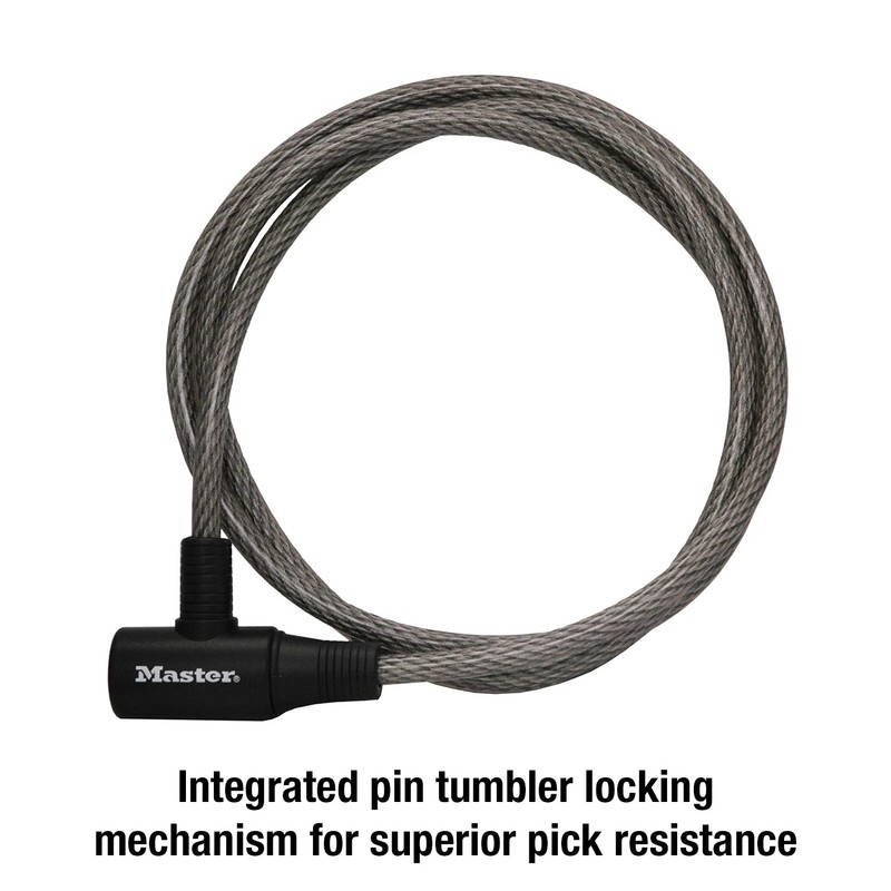 Master Lock Cable Lock, Keyed Bike Lock, 6 ft. Long,