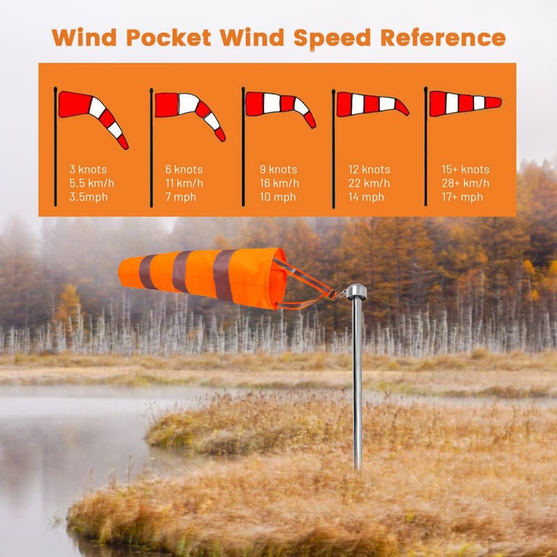 39 Inch/100cm Windsock, Airport Windsocks Outdoor Durable, Rip-Stop Windsocks Measurement