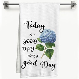 Blue Hydrangea Floral Inspirational Kitchen Towels 16x24 Inch
